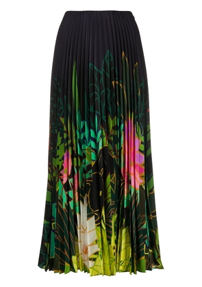 Valentino Garavani pleated floral-print skirt - Blue