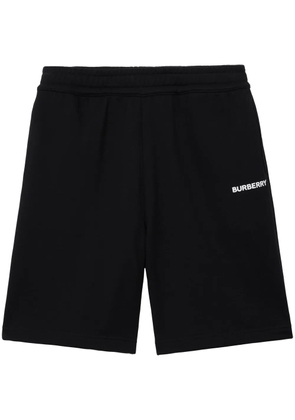Burberry logo-print cotton track shorts - Black