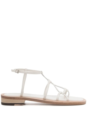 Low Classic open-toe leather sandals - White