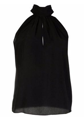 Philipp Plein high-neck chiffon top - Black