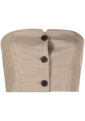Philosophy Di Lorenzo Serafini buttoned bustier cropped top - Neutrals