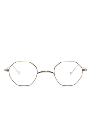 Lunor round-frame metal glasses - Gold