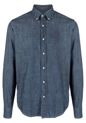 Deperlu button-down collar cotton shirt - Blue
