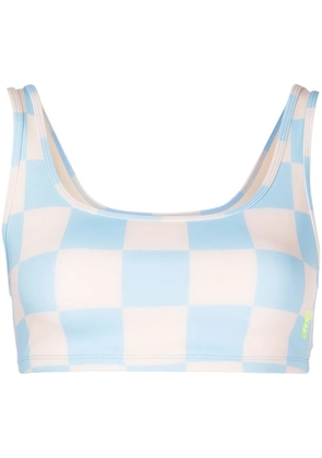 P.E Nation checked cut-out sports bra - Blue
