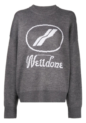 We11done crew-neck logo jumper - Grey