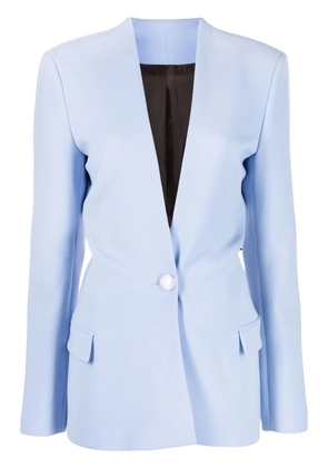 The Attico collarless single-breasted blazer - Blue