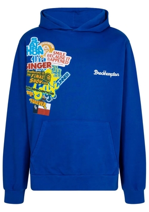 Brockhampton Forever graphic-print cotton hoodie - Blue