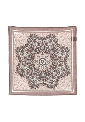 Tagliatore medallion-print pocket scarf - Brown