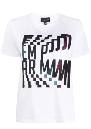 Emporio Armani abstract logo print T-shirt - White