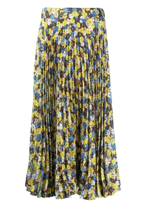 Plan C Twill Daisy Bouquet print skirt - Brown