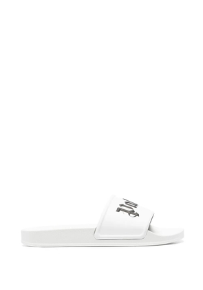 Palm Angels logo-print slides - White