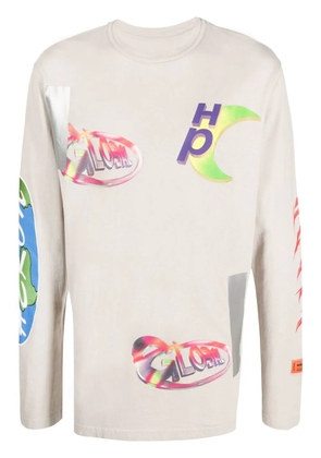 Heron Preston OS Global Collage long-sleeve T-shirt - Neutrals