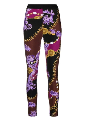 Versace Jeans Couture logo-print leggings - Black