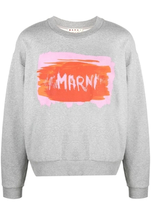 Marni logo-print sweatshirt - Grey