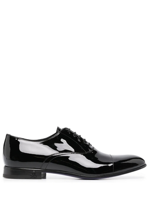 Philipp Plein patent-leather Oxford shoes - Black
