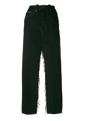 UNRAVEL PROJECT double slits denim skirt - Black