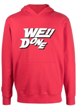 We11done logo-print cotton hoodie - Red