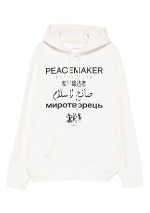 Peacemaker Oamc graphic-lettering long-sleeve hoodie - White