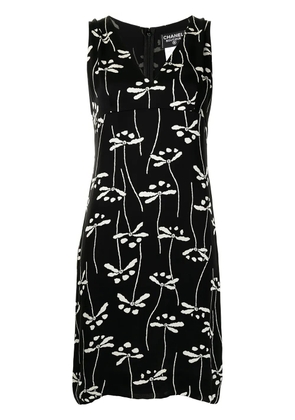 CHANEL Pre-Owned 1998 floral sleeveless dress - Black