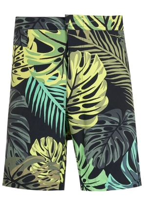 Amir Slama leaf-print swim shorts - Green