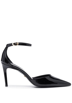 Stuart Weitzman 80mm pointed-toe leather pumps - Black