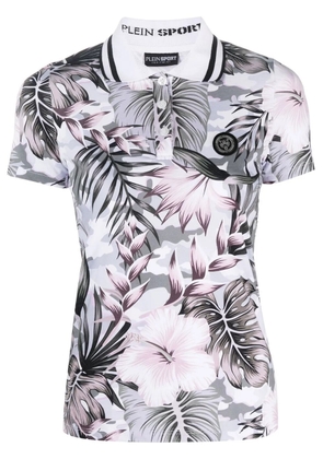 Plein Sport floral-print polo shirt - Black