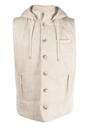 Fileria detachable hood virgin-wool gilet - Neutrals