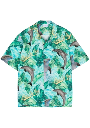 BLUE SKY INN dolphin-print cotton shirt - Green