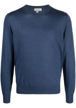 Canali fine-knit crew-neck jumper - Blue
