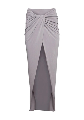 LaQuan Smith knotted slit skirt - Grey