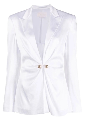 Genny decorative button single-breasted blazer - White