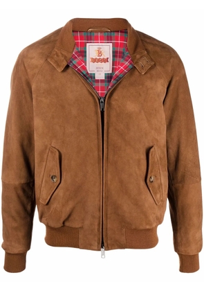 Baracuta zip-up suede bomber jacket - Brown