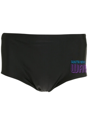 Amir Slama embroidered detail swimming trunks - Black