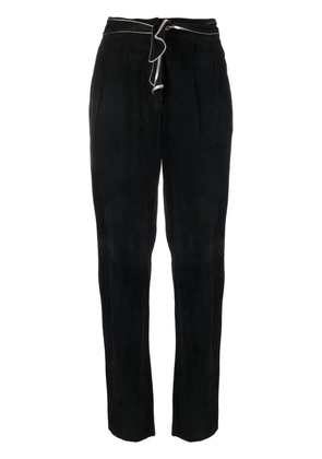 Versace Pre-Owned 1970s tie-waist leather trousers - Black