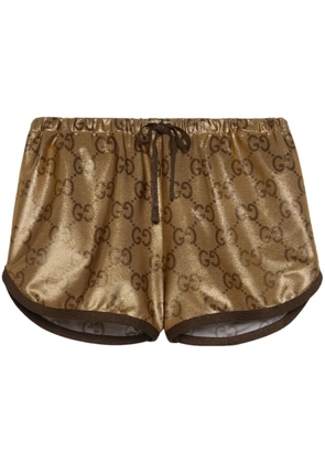 Gucci metallic monogram drawstring shorts - Gold