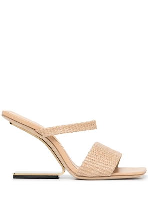 Cult Gaia Rene 100mm geometric-heel sandals - Neutrals