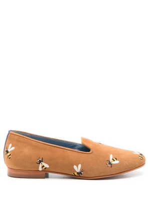 Bird&Co Hive embroidered-design loafers - Brown