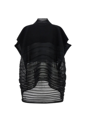 Issey Miyake high-neck shirt-sleeve blouse - Black