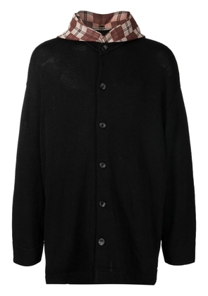 Onefifteen x ANOWHEREMAN check-pattern hoodie - Black