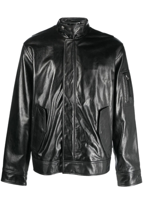 Helmut Lang zip-up leather jacket - Black