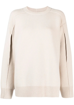 Lanvin cape-back v irgin-wool blend jumper - Neutrals