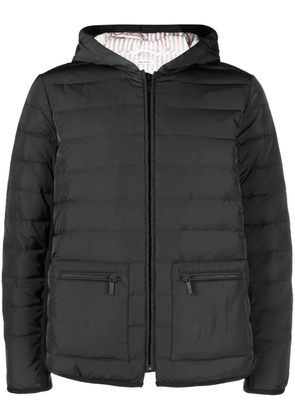 Thom Browne padded-design hooded jacket - Grey