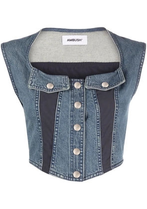 AMBUSH bustier-style denim vest - Blue