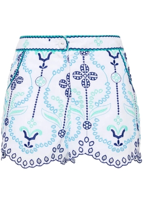 Charo Ruiz Ibiza Mason floral-embroidered shorts - White