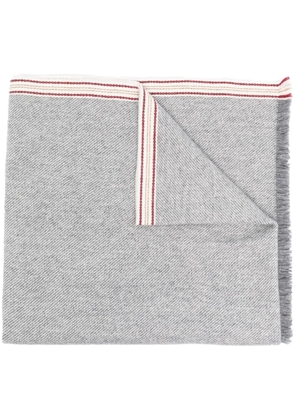 Brunello Cucinelli cashmere striped scarf - Grey