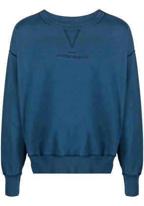Maison Margiela embroidered-logo detail sweatshirt - Blue