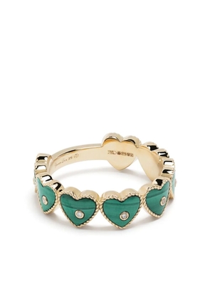 Yvonne Léon 9kt yellow gold Alliance malachite heart ring