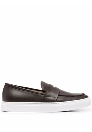Scarosso Alberto leather penny loafers - Brown