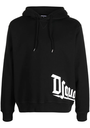 DSQUARED2 logo-print cotton hoodie - Black