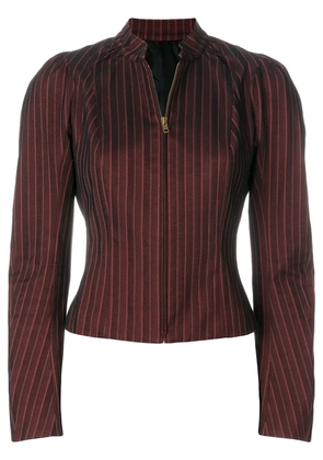 John Galliano Pre-Owned pinstriped zipped blouse - Red